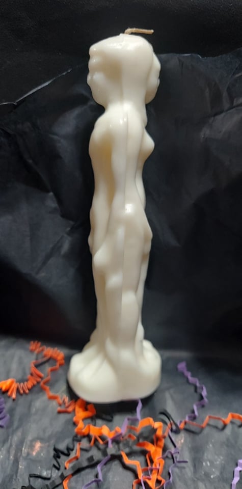 7 3/4" Non-Binary Dual Gender Candle Female / Male - WHITE